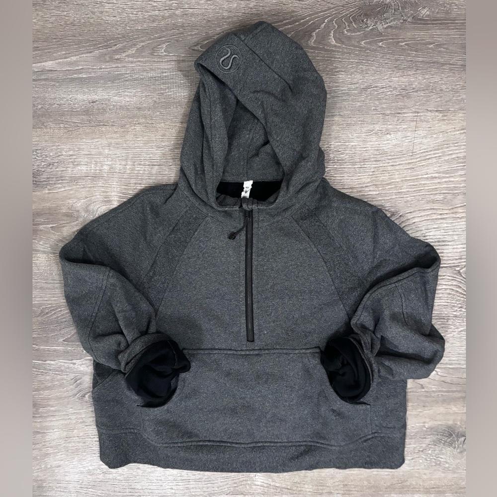 Lululemon Scuba Oversized Half-Zip Heathered Speckled Black Size M/L